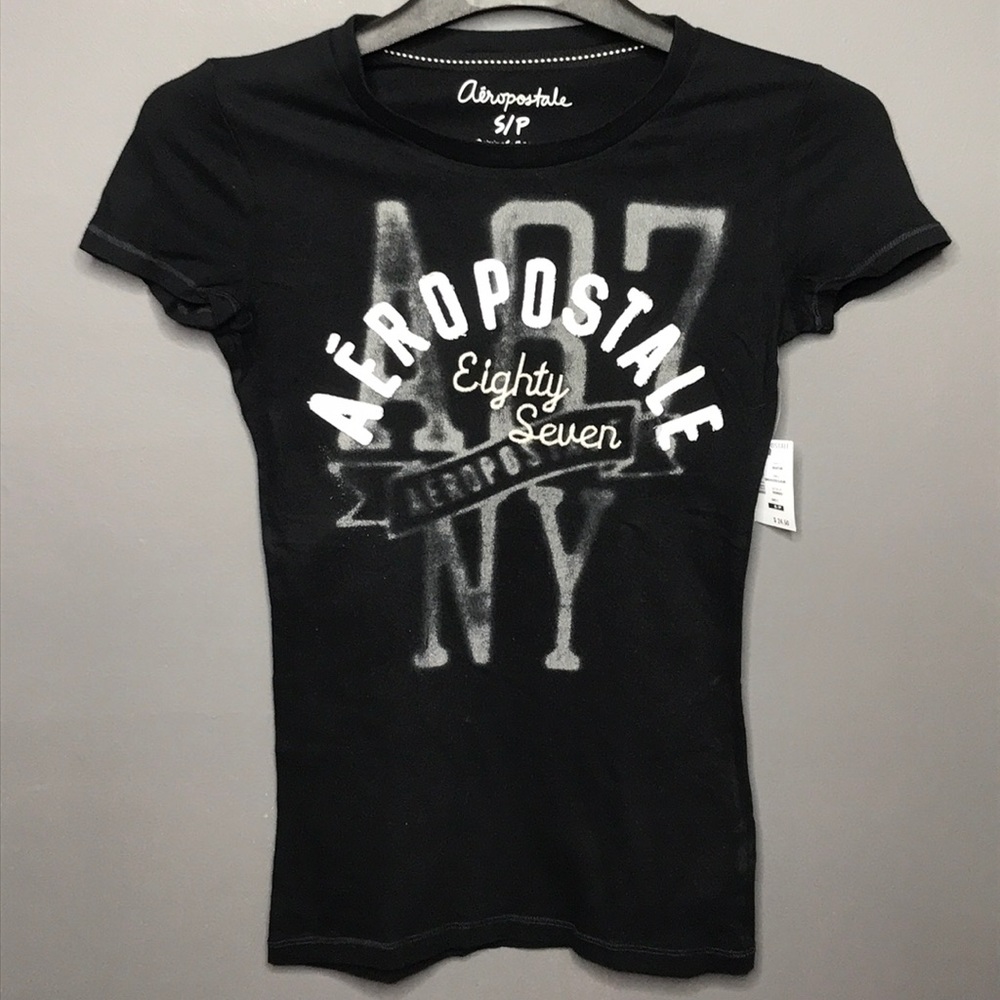 Black Short Sleeve Aeropostale Graphic Tee